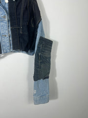Giacca crop con toppe tg. M over