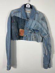 Giacca crop con toppe tg. S