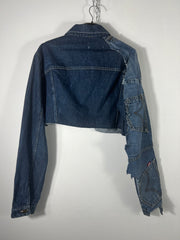 Giacca crop con toppe tg. S over
