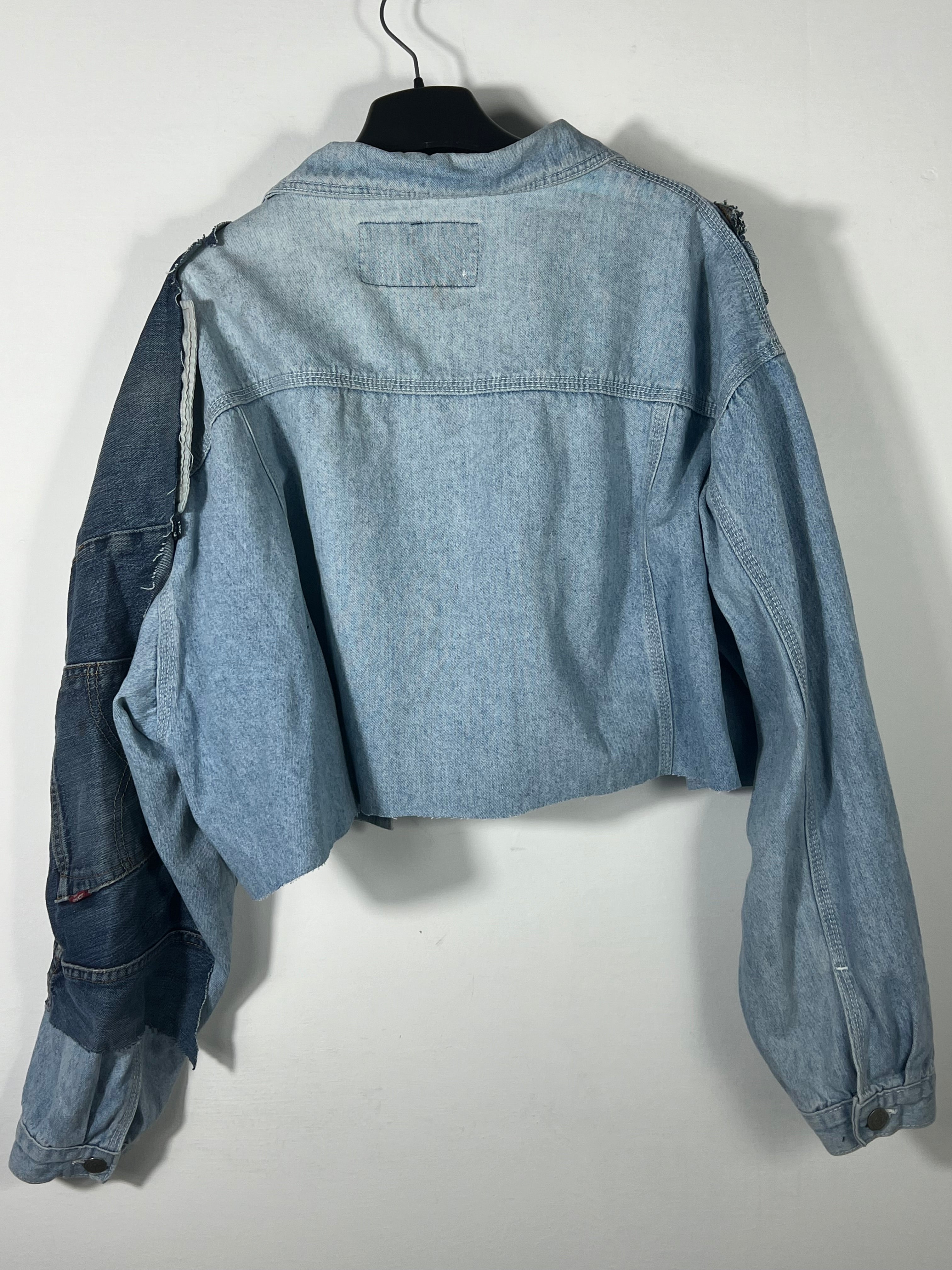 Giacca crop con toppe tg. M over