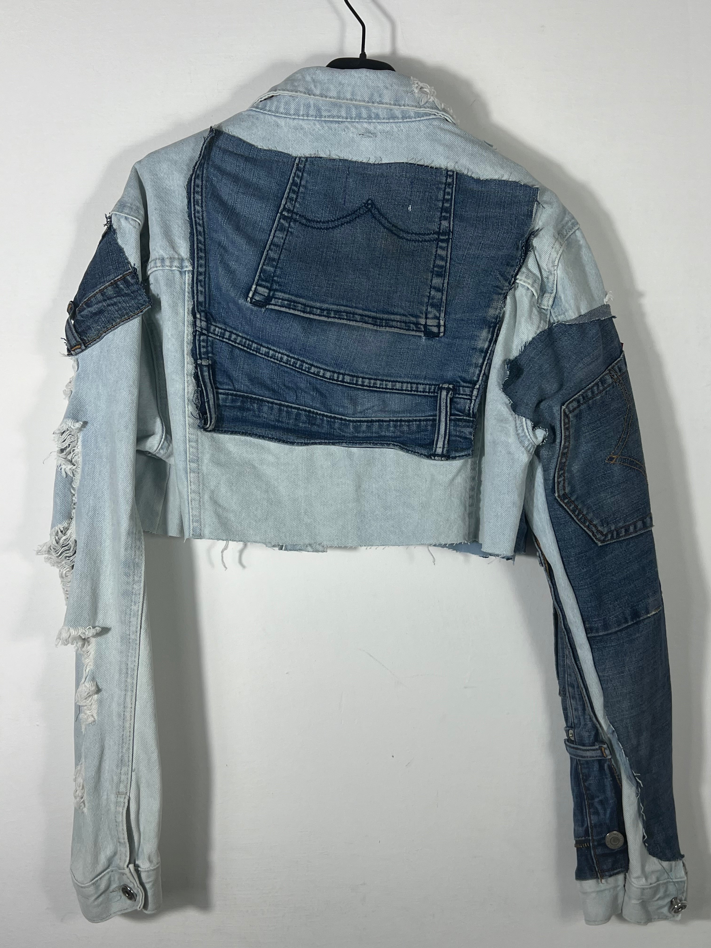 Giacca crop con toppe tg. XS