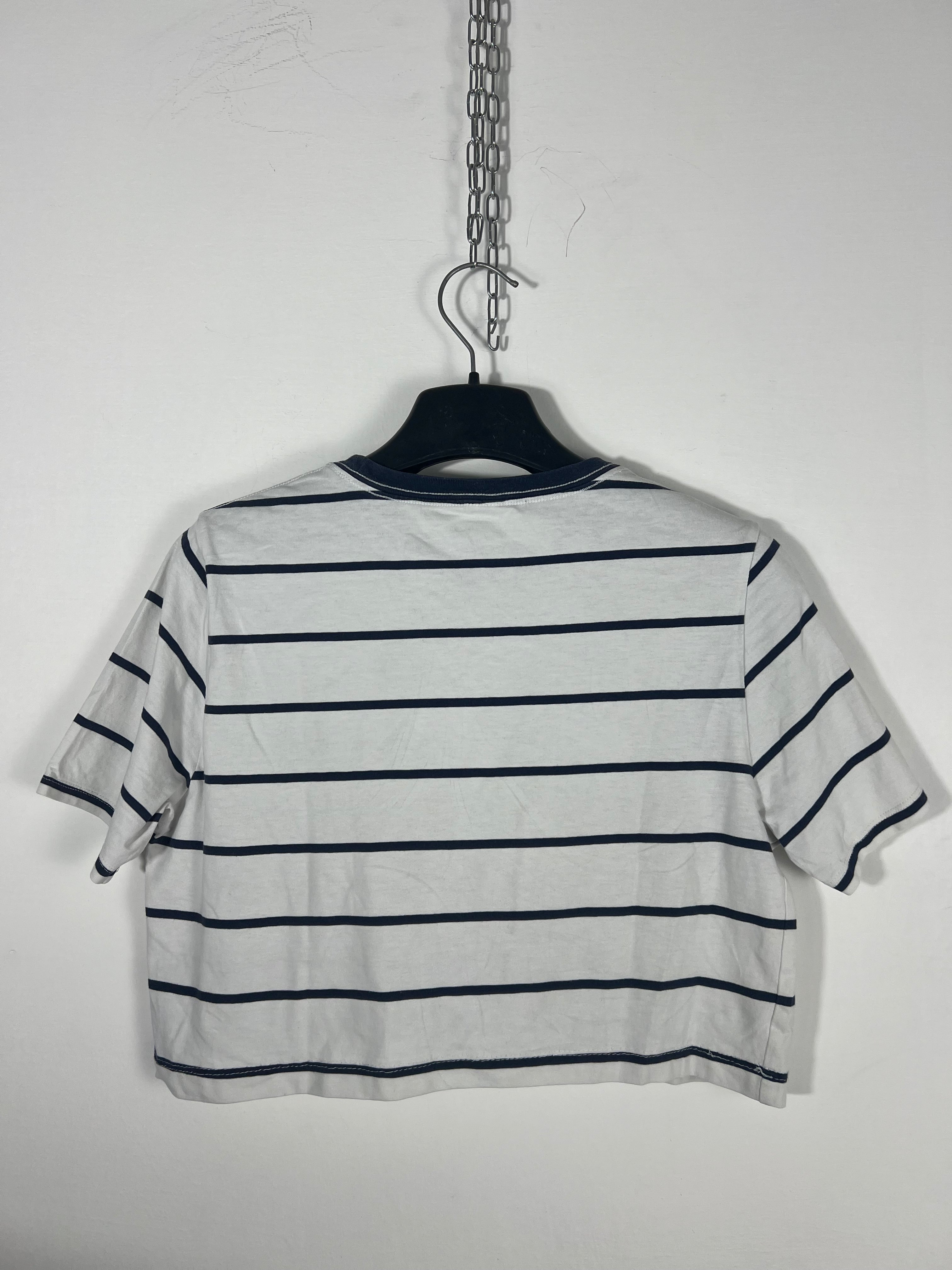 T-shirt crop Tommy a righe tg. UNICA
