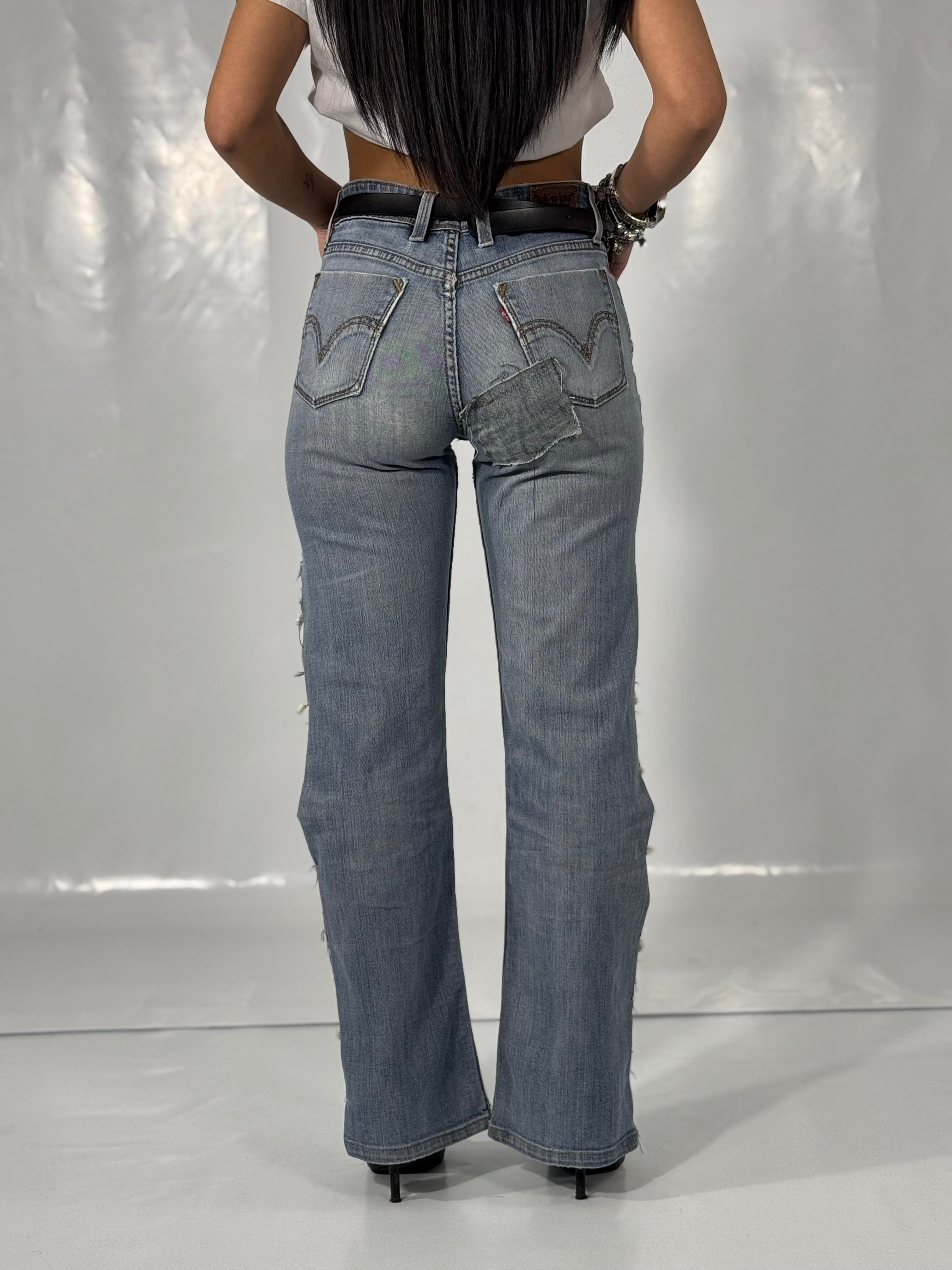 Jeans Levi’s rework con perle tg 40