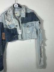 Giacca crop con toppe tg. XS
