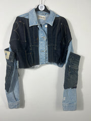 Giacca crop con toppe tg. M over