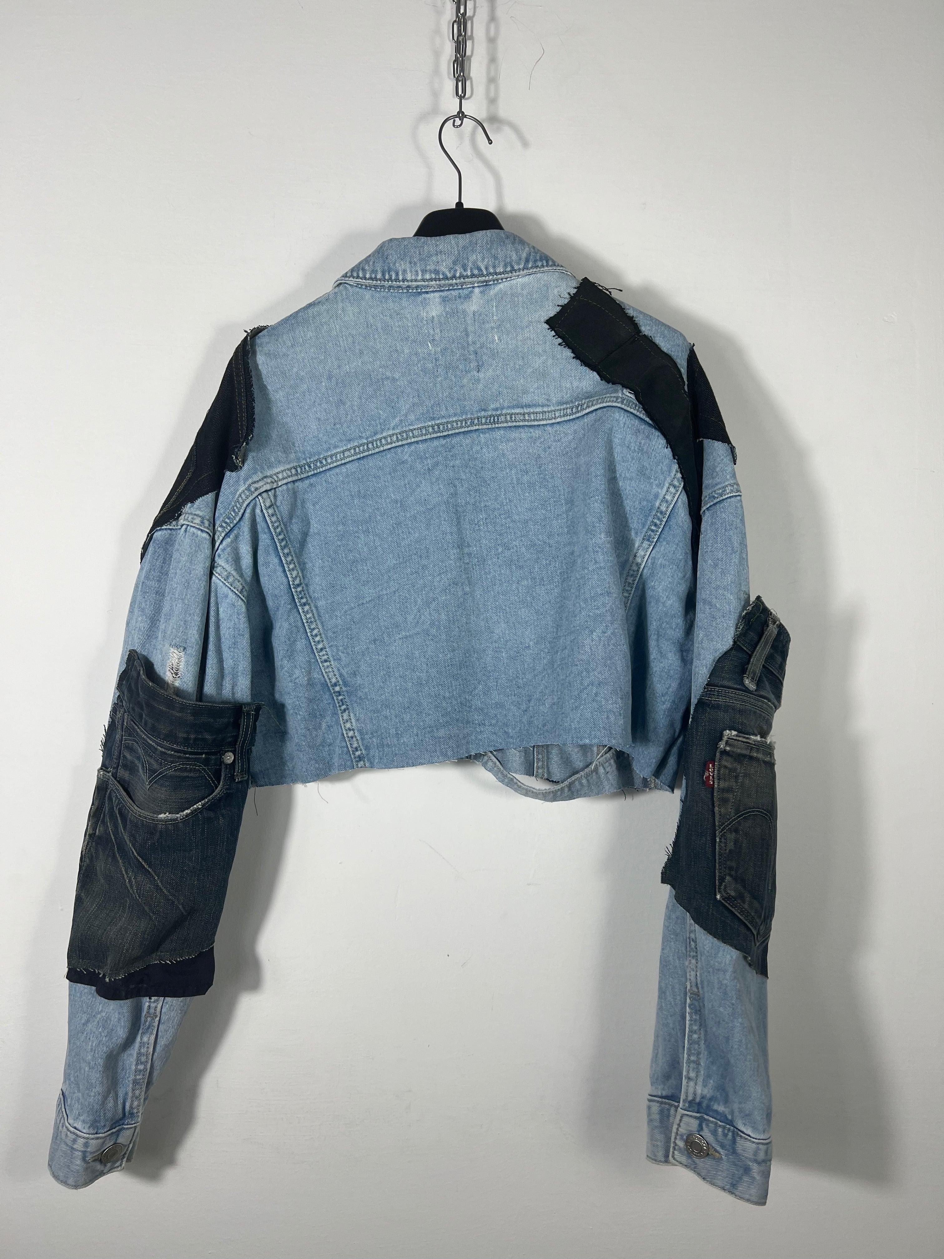 Giacca crop con toppe tg. M over