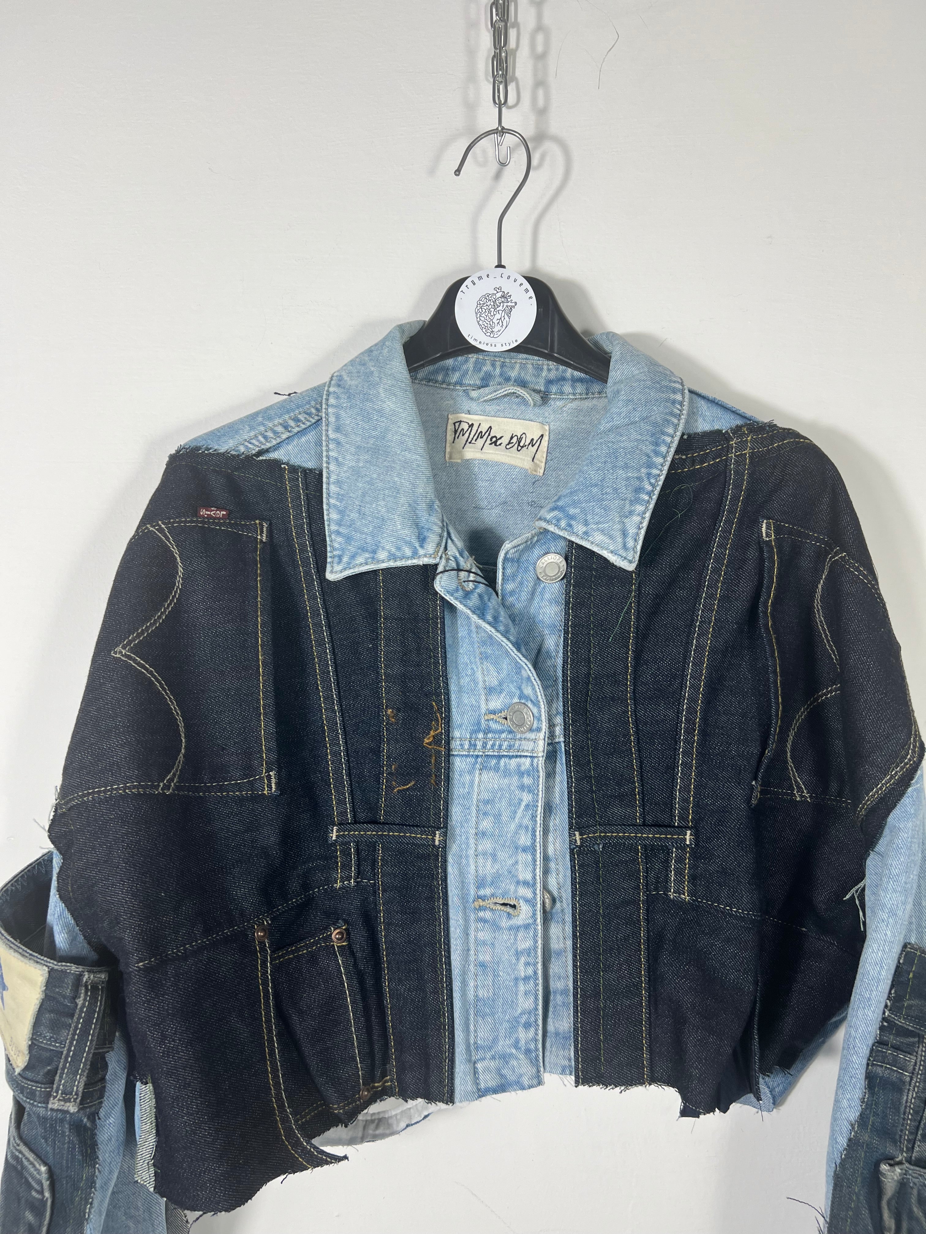 Giacca crop con toppe tg. M over