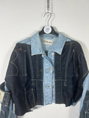 Giacca crop con toppe tg. M over