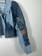 Giacca crop con toppe tg. M over