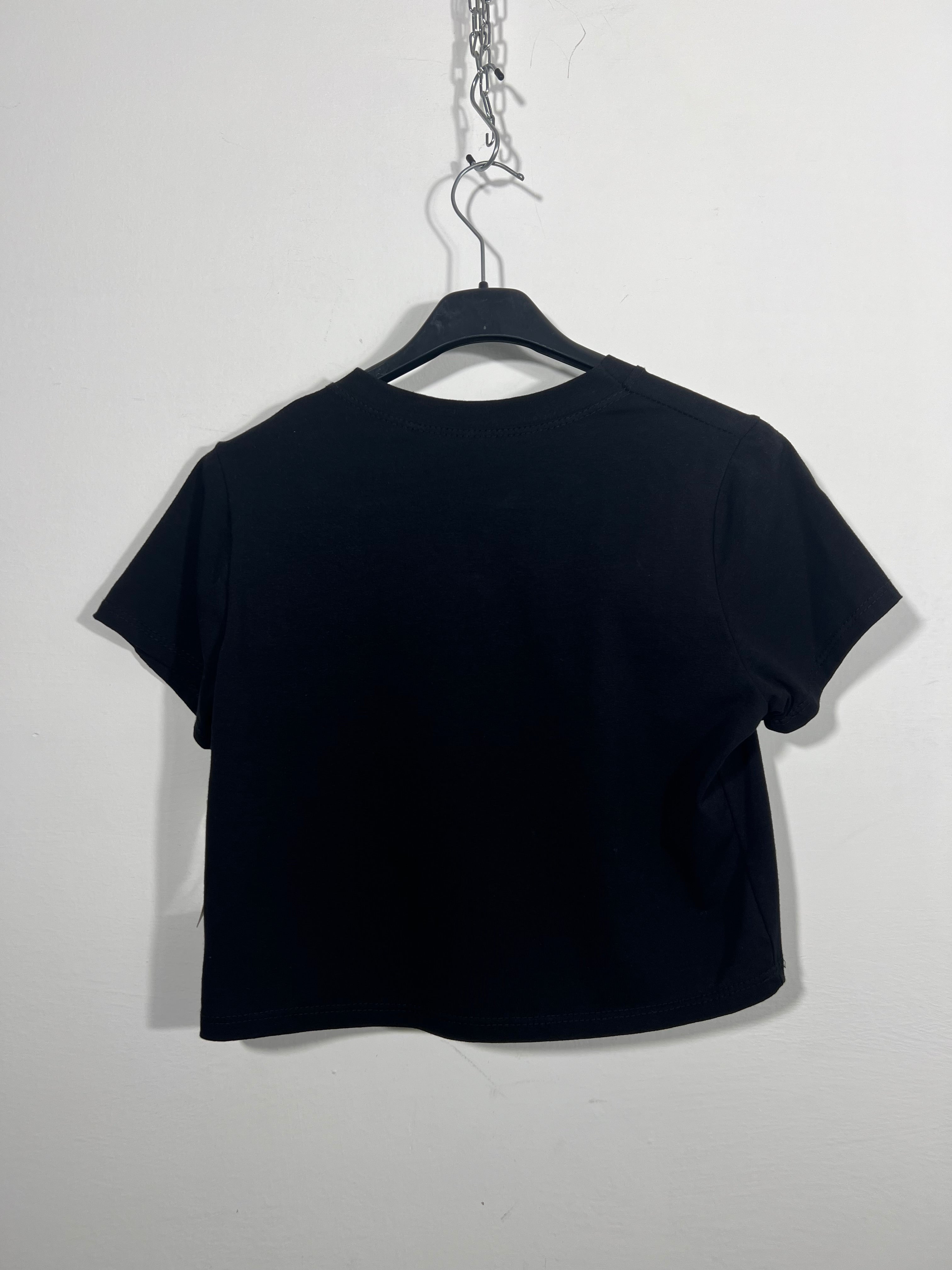 T-shirt crop black tg. S